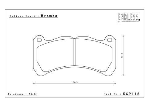 Тормозные колодки Endless RCP112 ME20 15,5 mm Lexus IS-F, Subaru GRB Spec C 6pot, Racing compound, предние фото 1