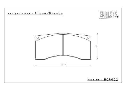 Тормозные колодки Endless RCP002 N35S (CC43) для гоночных суппортов Alcon®, Brembo® 4pot 16мм, JBT FB4P1 фото 4
