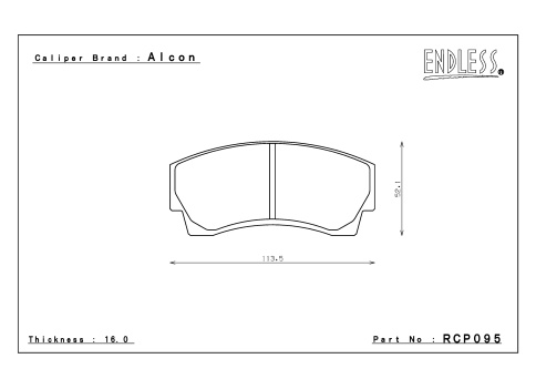 Тормозные колодки Endless N35S RCP095 СС43 APracing® CP4567 CP5100 CP5567, Alcon® H Type TH16 фото 6